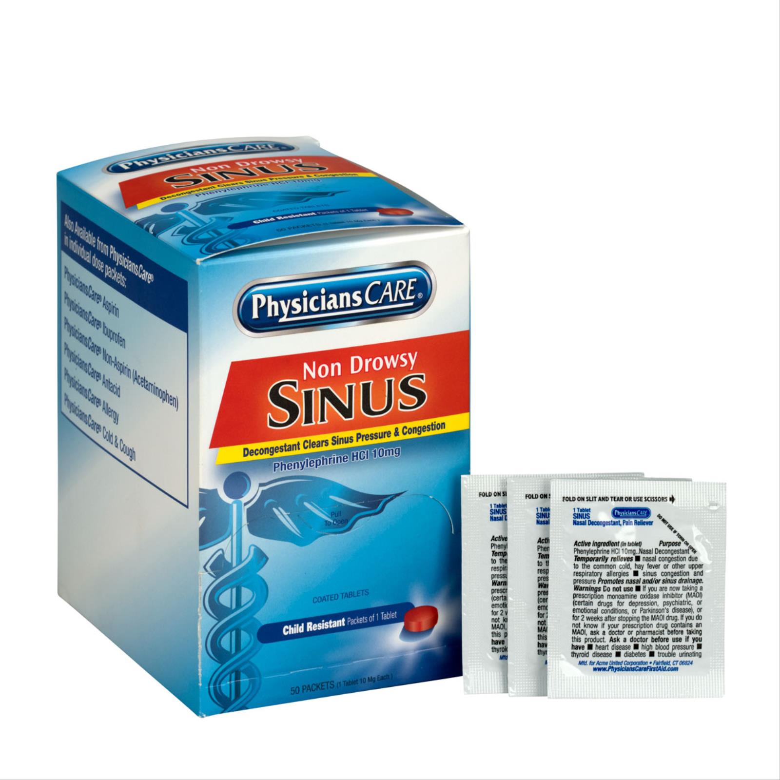First Aid Only® Sinus Non-PSE Cold Plus Tablets
