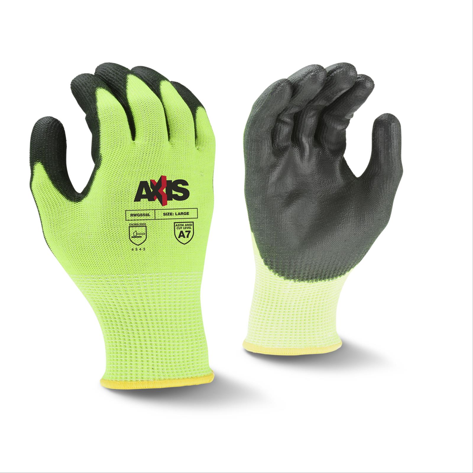 AXIS™ PU Coated Hi-Viz Gloves, Cut Level A8