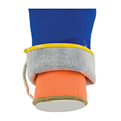 Detachable insulated 7 gauge orange terry cloth liner.