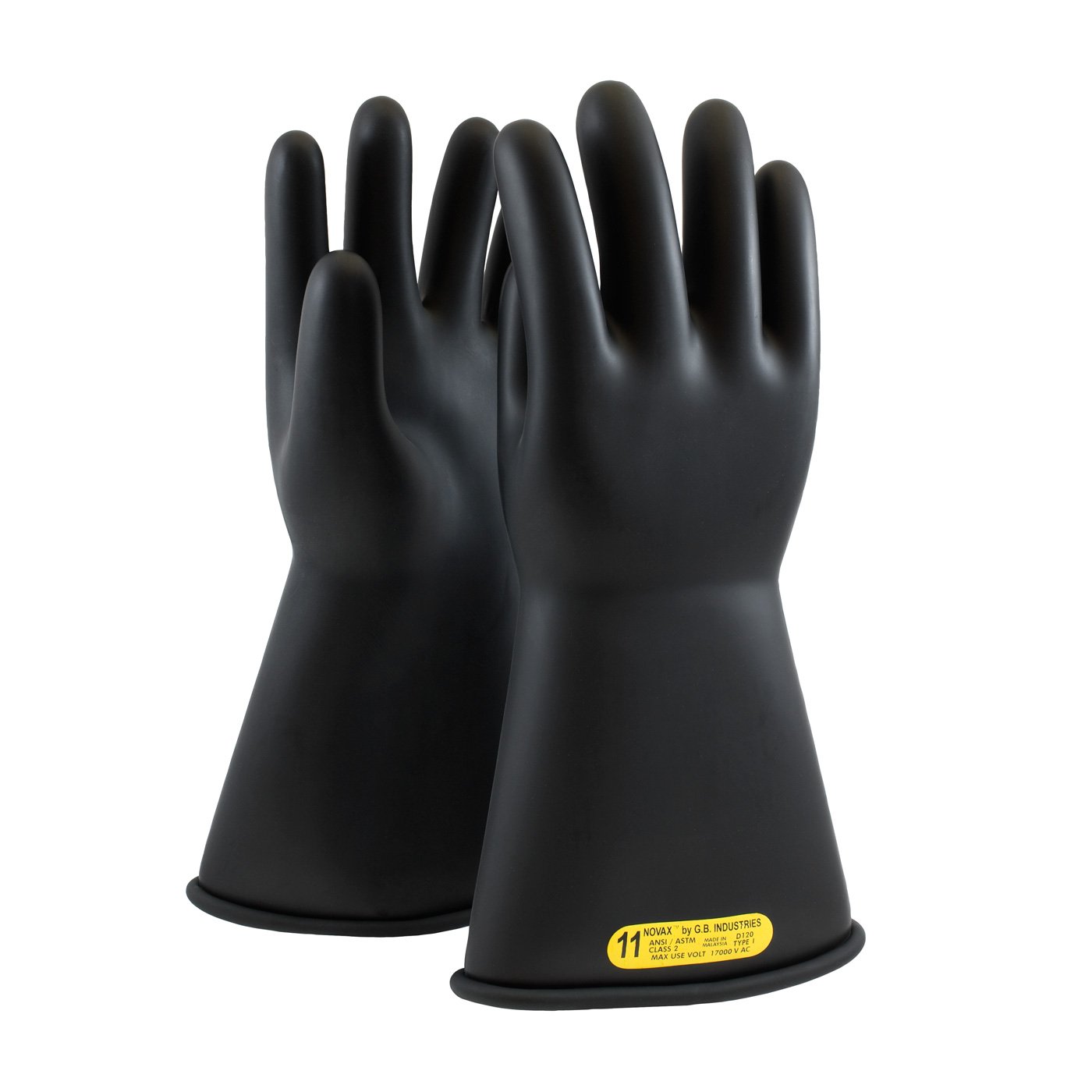 Novax™ Rubber Insulating Gloves, Class 2, Black