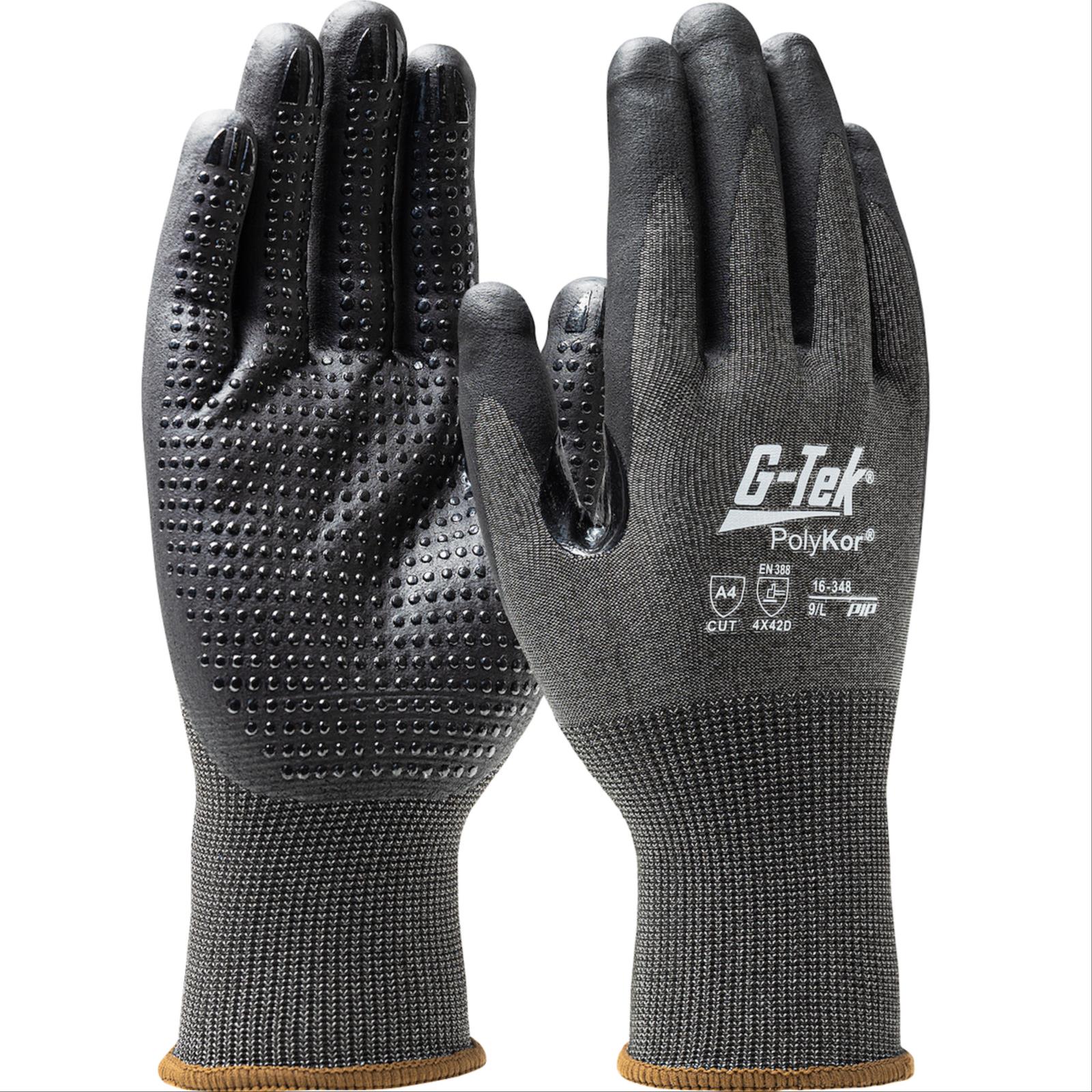 G-Tek® PolyKor® Glove with Nitrile Coated Foam Grip, Cut Level A4