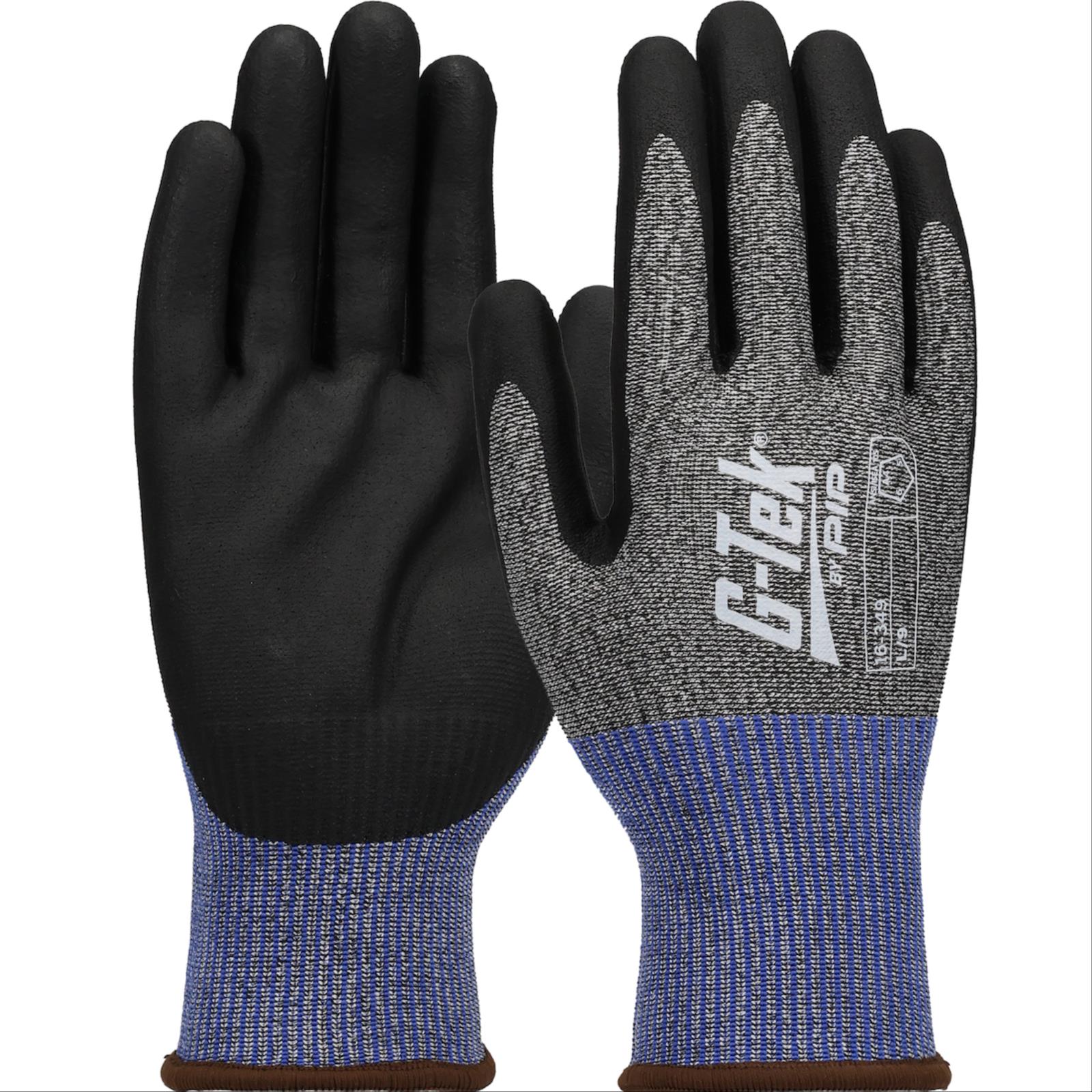 G-Tek® PolyKor® Blended Glove with Nitrile Coated Foam Grip, Cut Level A4