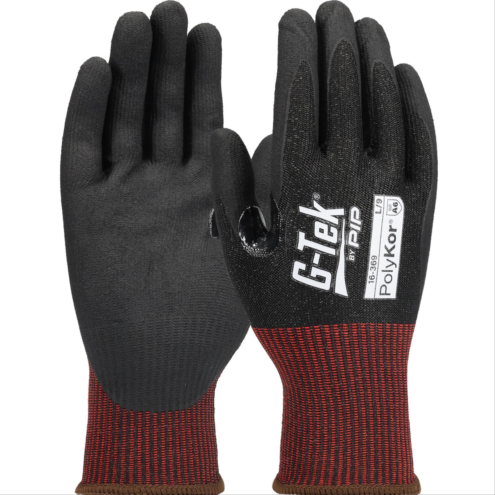 G-Tek® PolyKor® Blended Glove with Nitrile Coated Foam Grip, Cut Level A6