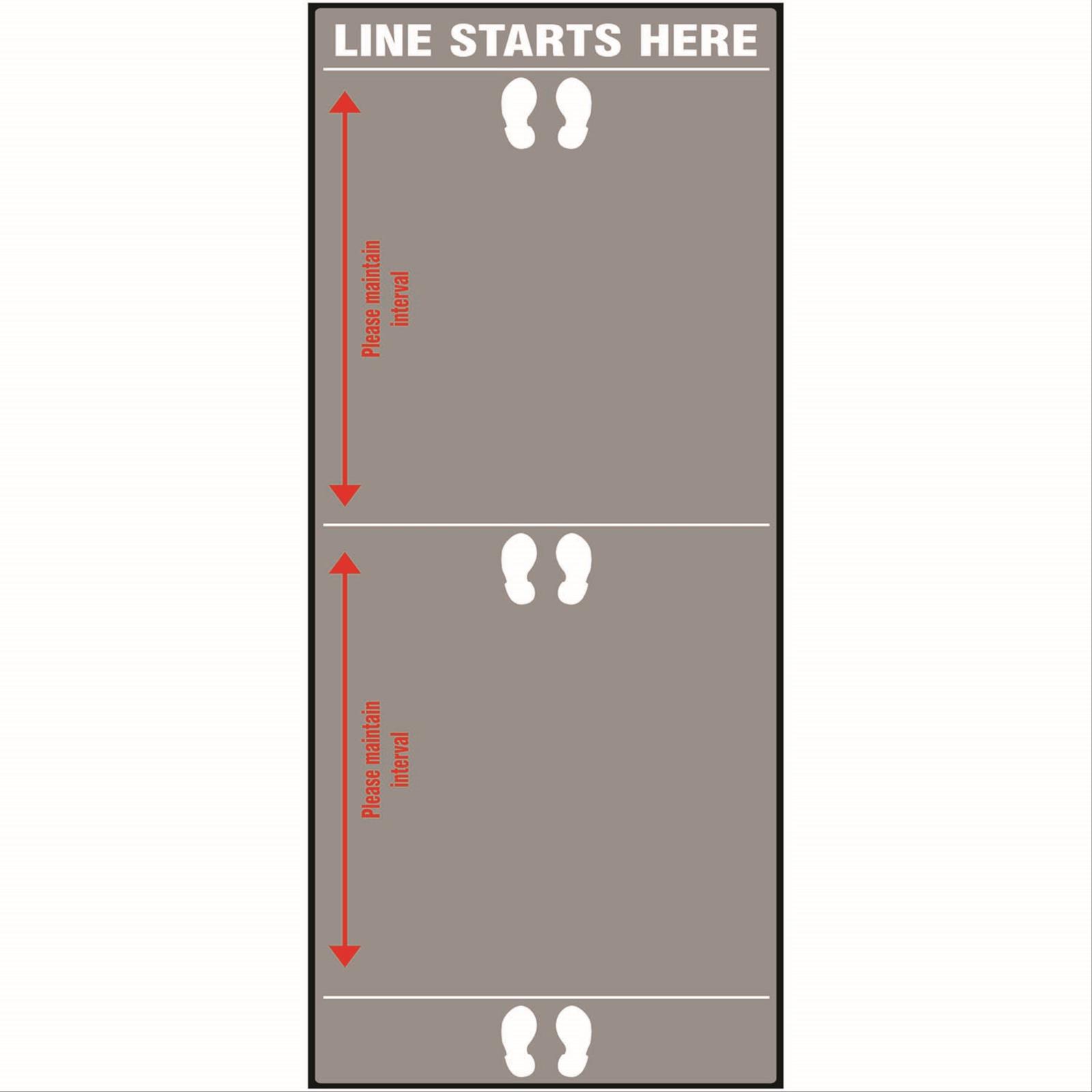 Notrax® COVID-19 "Line Starts Here, Please Maintain Interval" Floor Mat