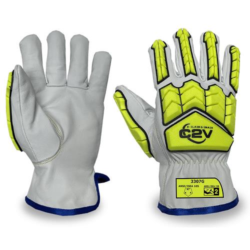 X-SLASH &AMP; SMASH 3307G, Hi-Viz, Goatskin, Select Grain Leather, Cut Level A7