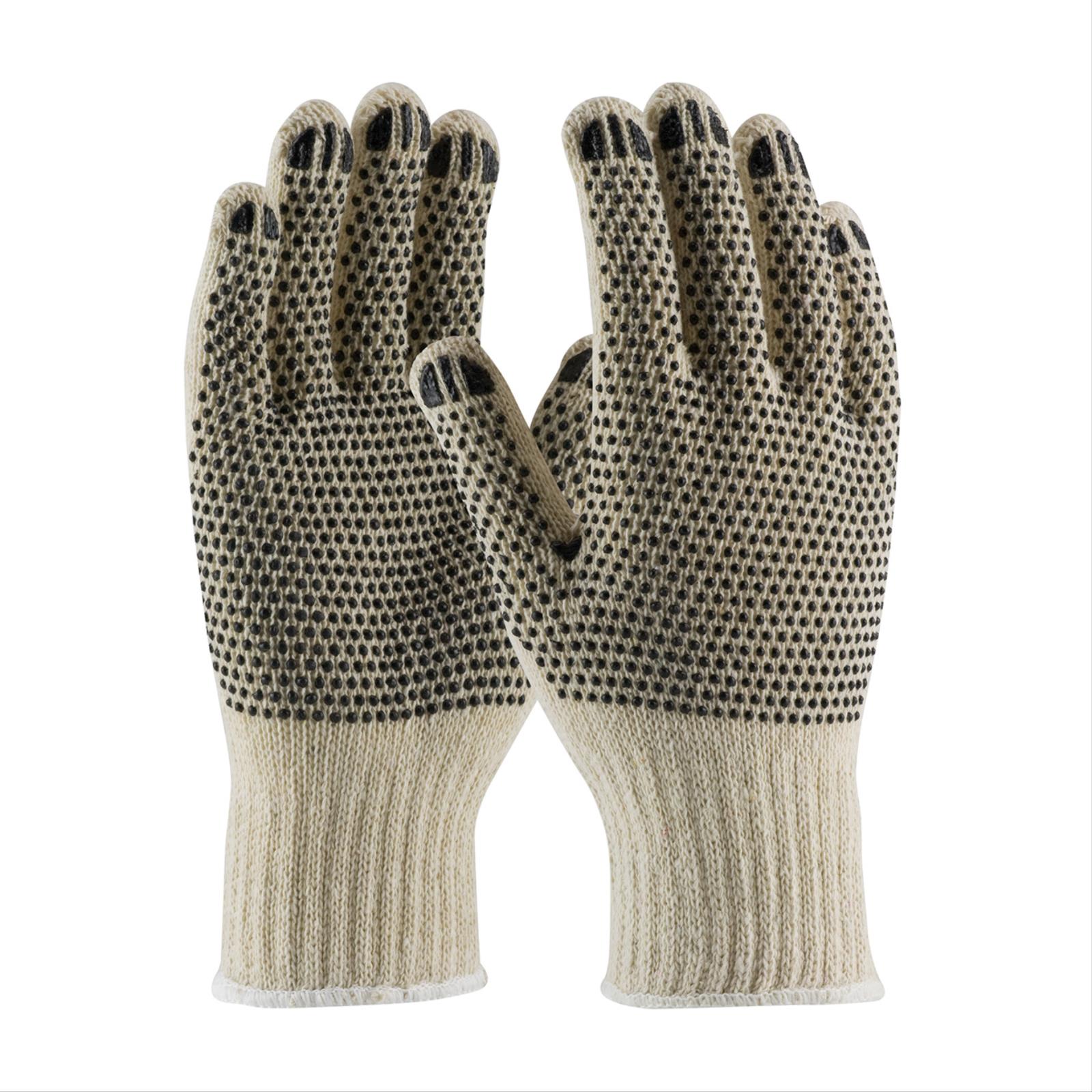 Standard Weight String Gloves, with 2 Sided PVC Dots