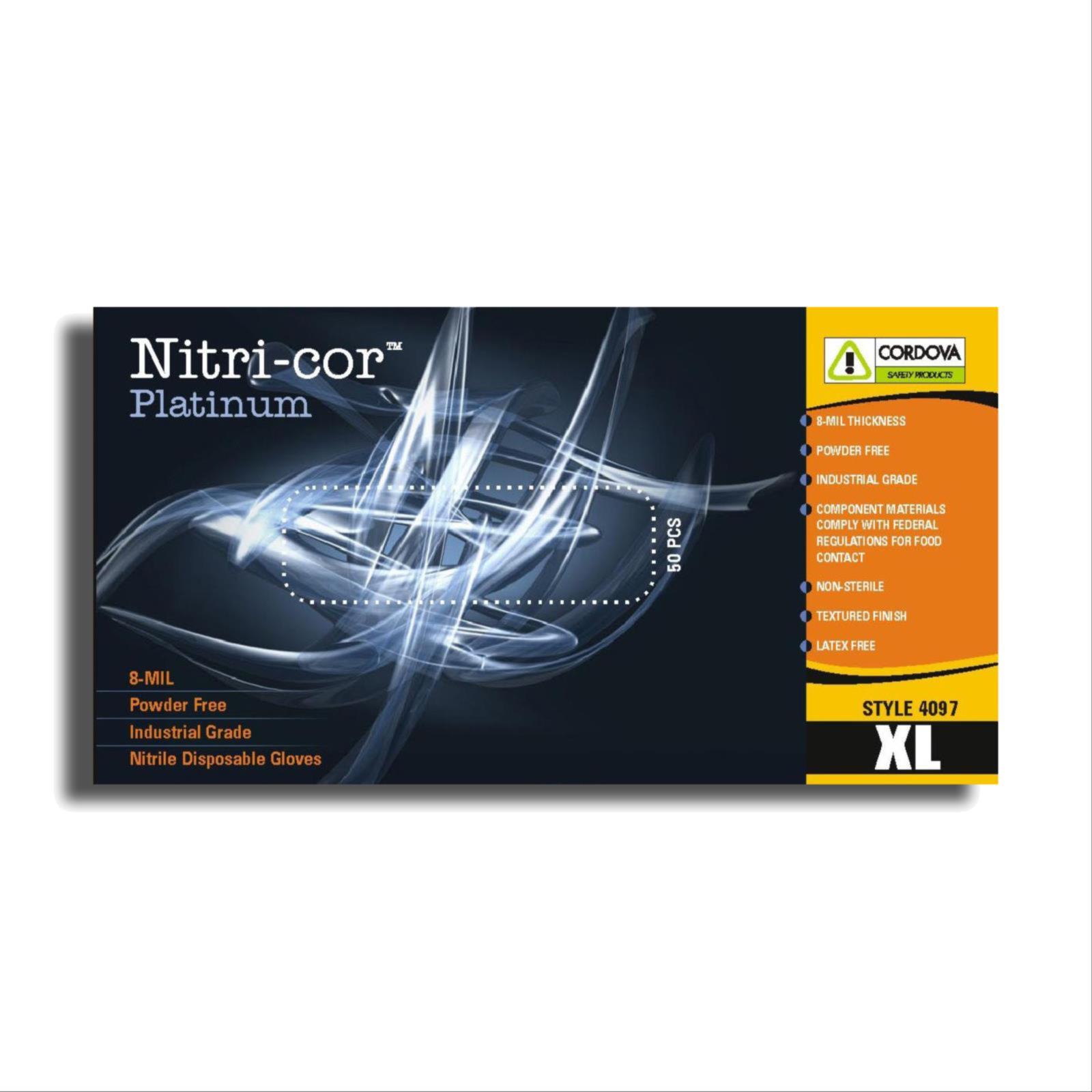 Nitri-Cor Platinum™, Nitrile Disposable Gloves, Powder Free