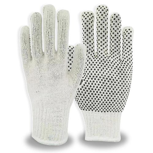 Poly/Cotton Machine Knit Gloves, PVC dots on 1 Side