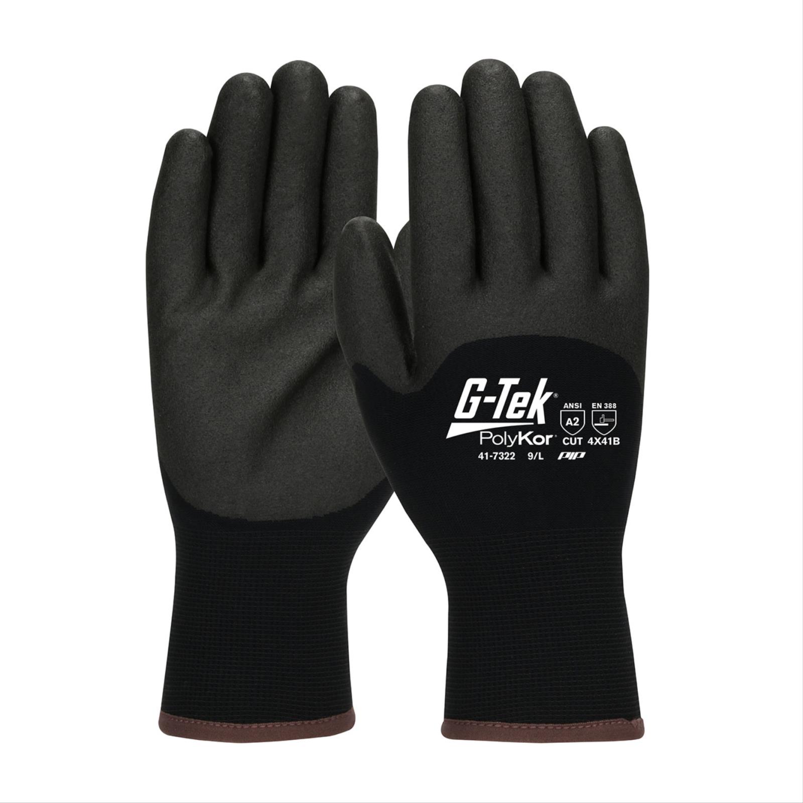 G-Tek&reg; PolyKor&reg;, Double Dipped PVC Foam Coated Glove, Cut Level A2