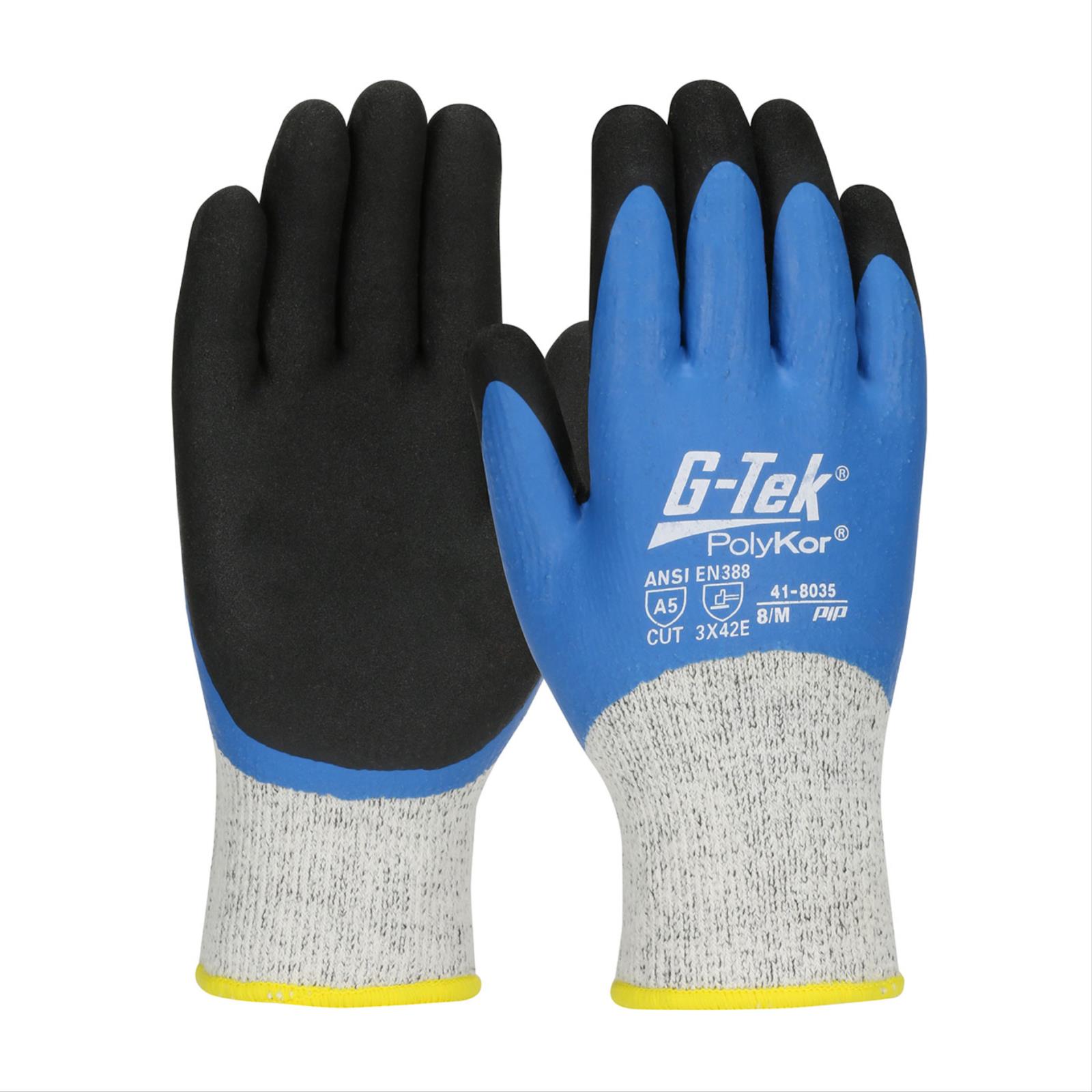 G-Tek&reg; PolyKor&reg;, Double Dipped Latex Full Hand, Cut Level A5