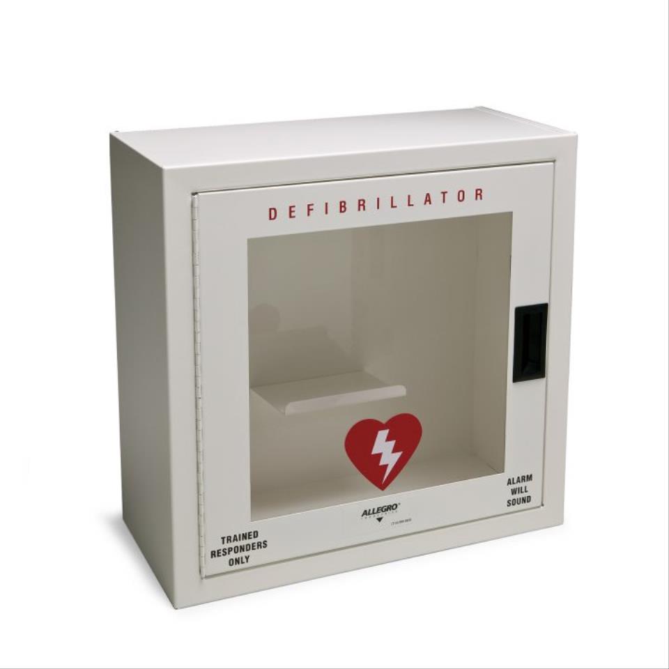 Small Defibrillator Wall Case with Alarm, Metal