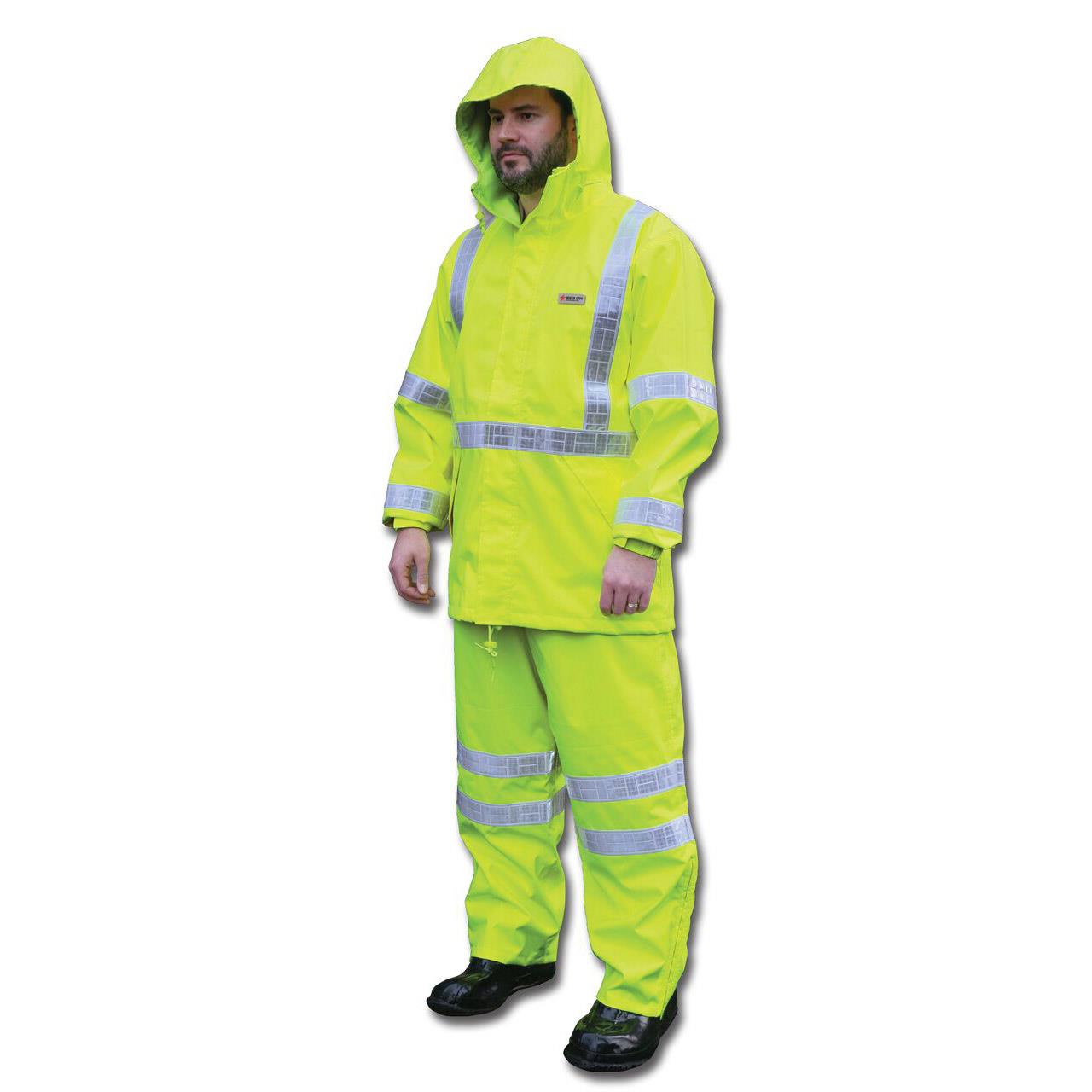 Luminator™ Polyester/PU, Zipper/Storm Flap Front, Class 3 Type R Jacket, Class E Pants