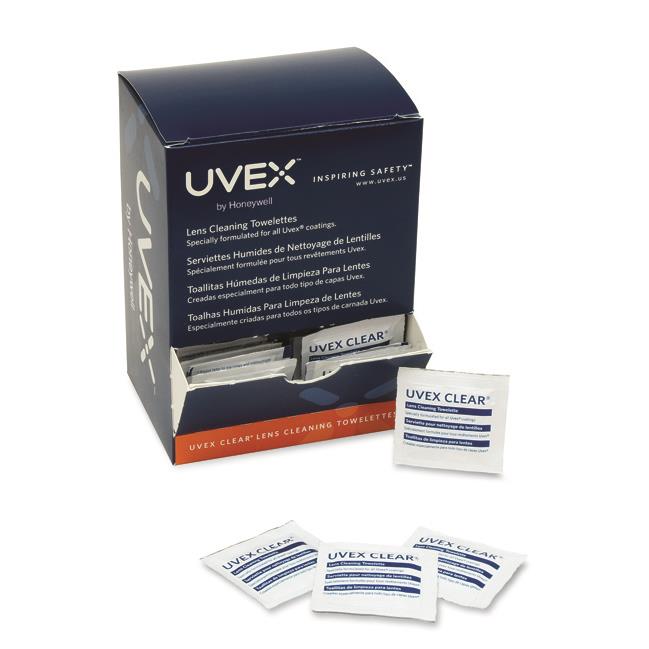 Uvex Clear® Lens Cleaning Towelettes, Cleaner and Tissues