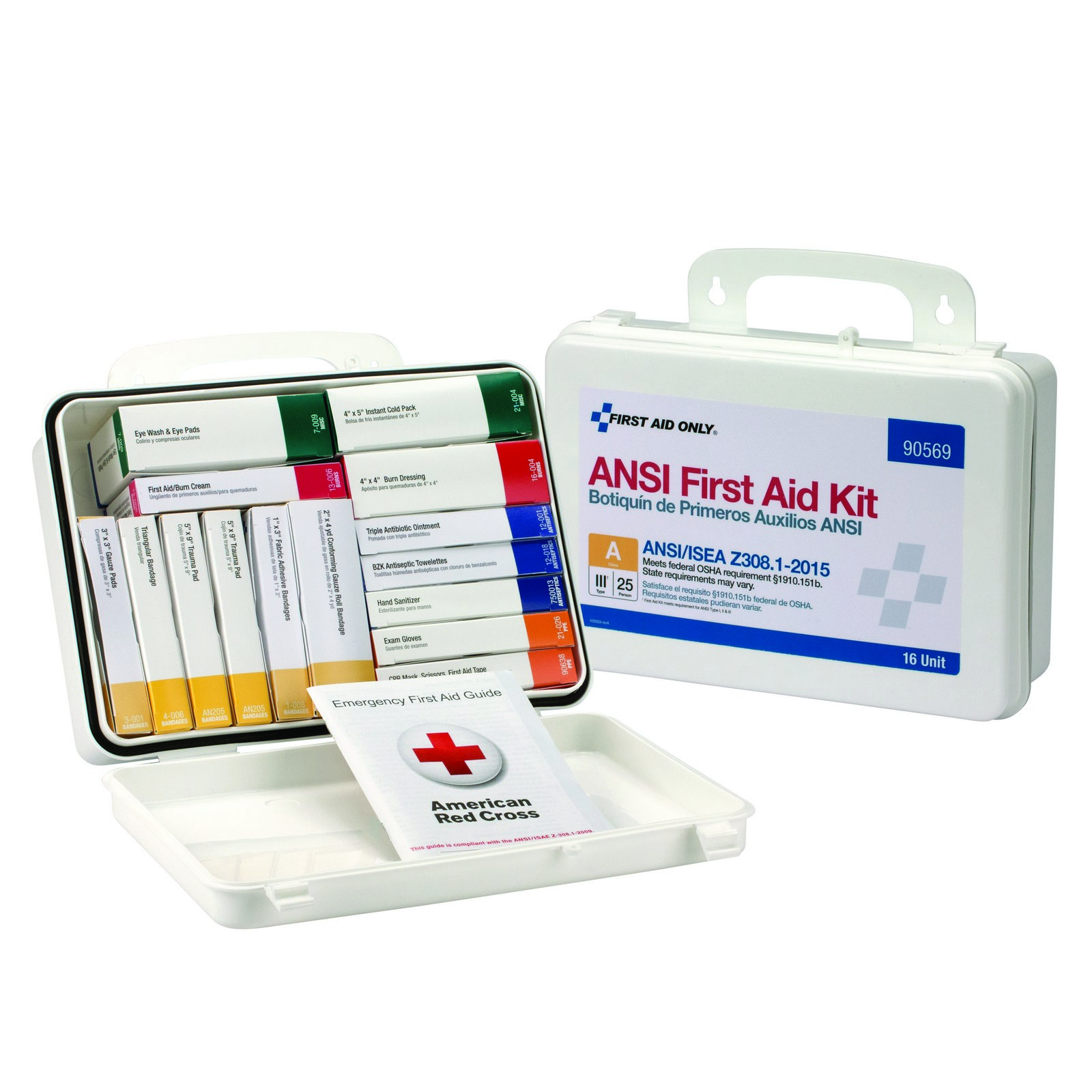 First Aid Only® ANSI A, 16-Unit First Aid Kit