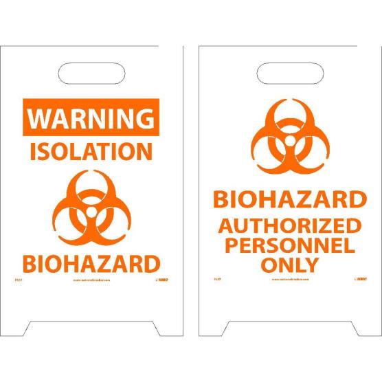 Warning Biohazard Double-Sided Floor Sign