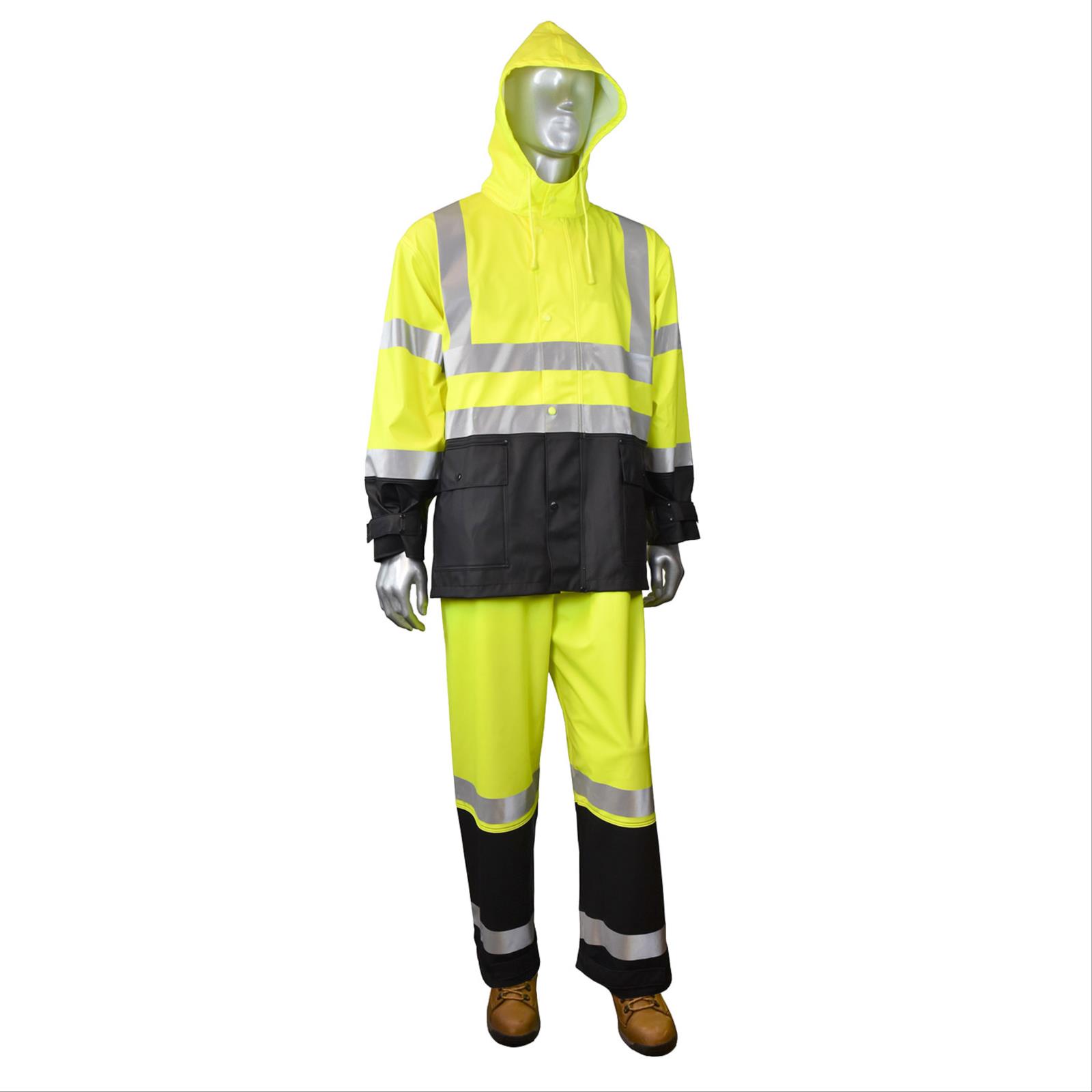 Radwear™ Fortress™ 35 High Visibility Rainwear with Black Bottom, Class 3 Type R