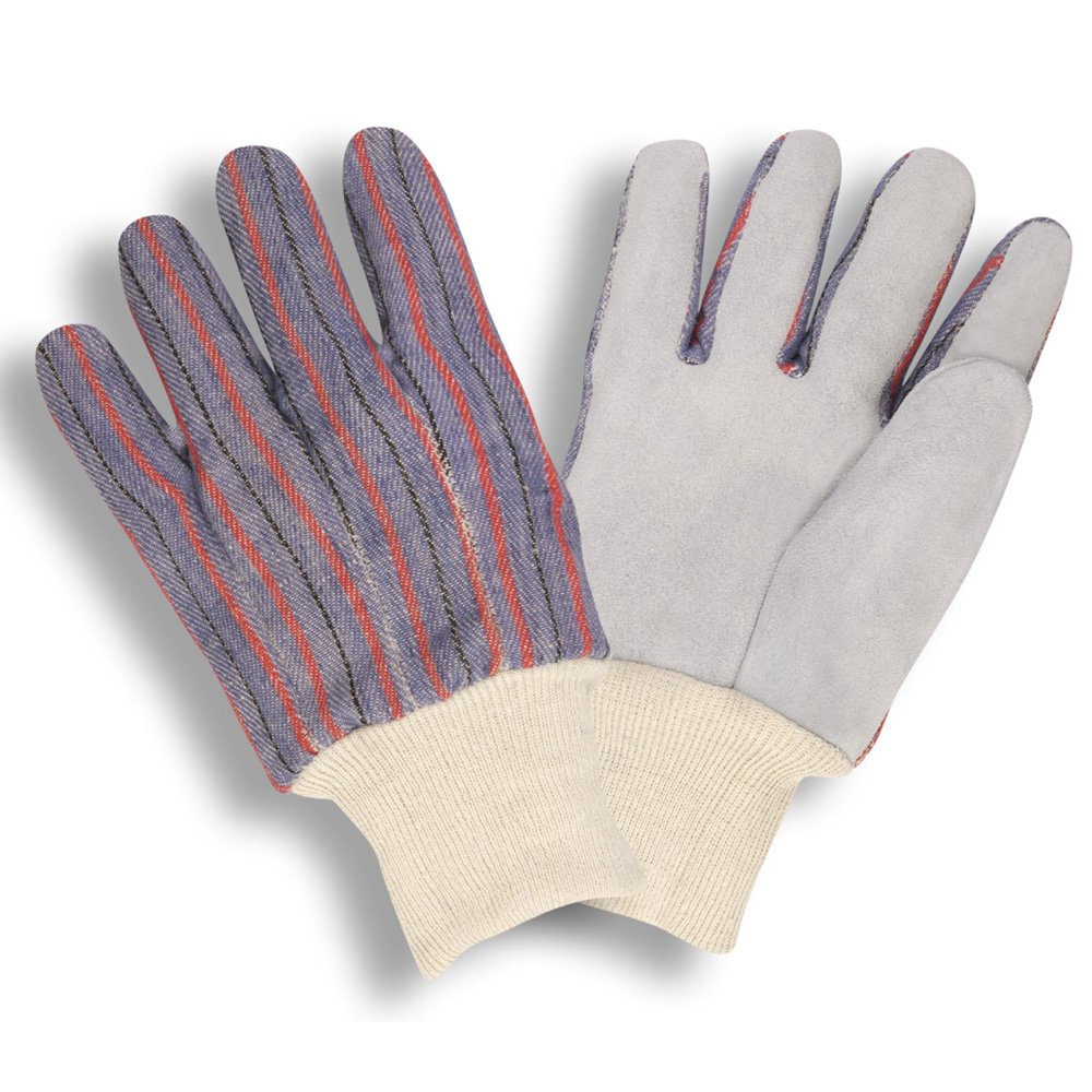 Safety Products Inc Leather Palm Gloves, with Knit Wrist