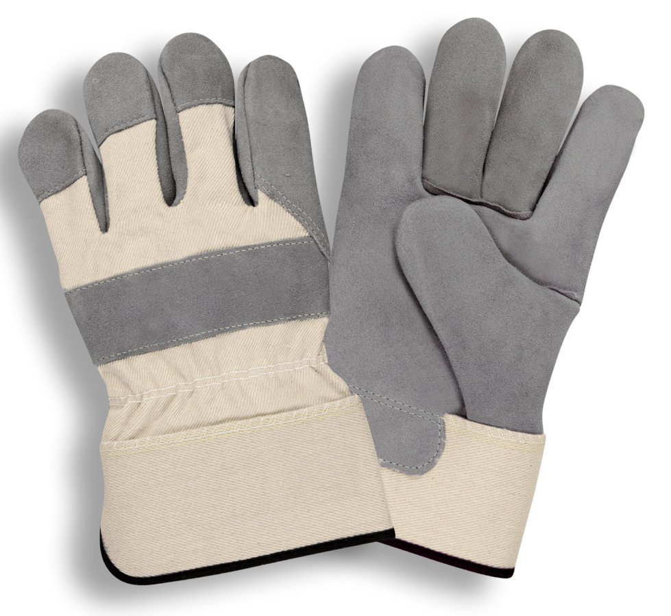 Heavy Duty Leather Palm Gloves, with Canvas Back