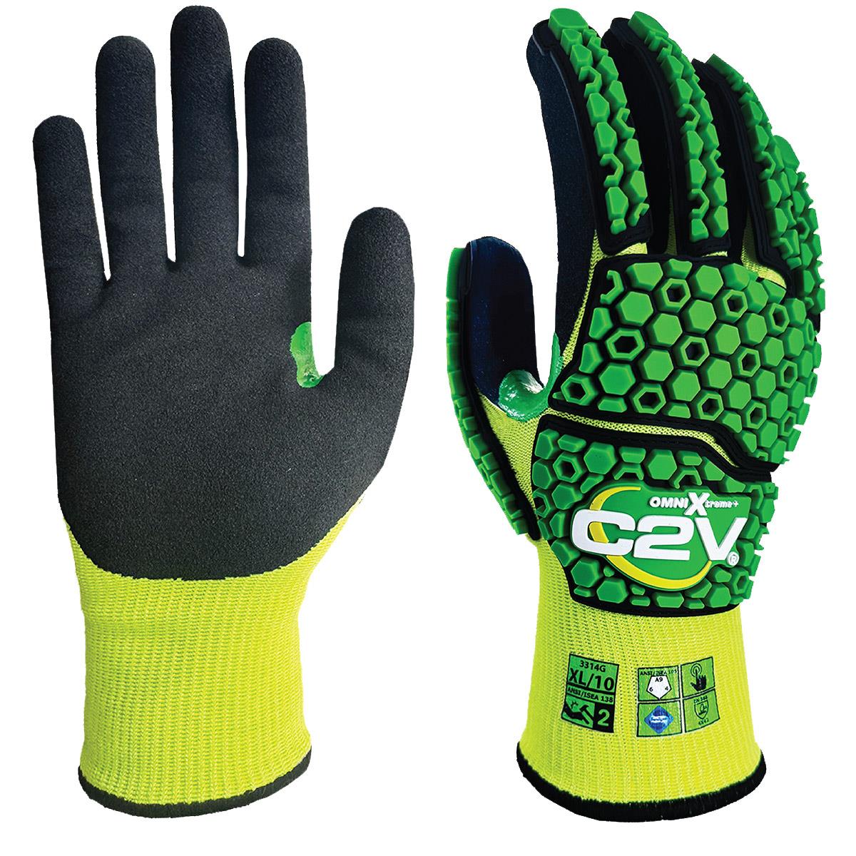 OMNI-Xtreme+ 3314G, Black Sandy Foam Nitrile Palm Coated, 18 Gauge, Cut Level A9