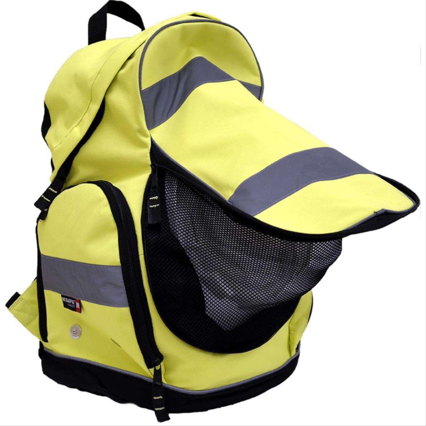 High Visibility Yellow Backpack, Reflective Striping