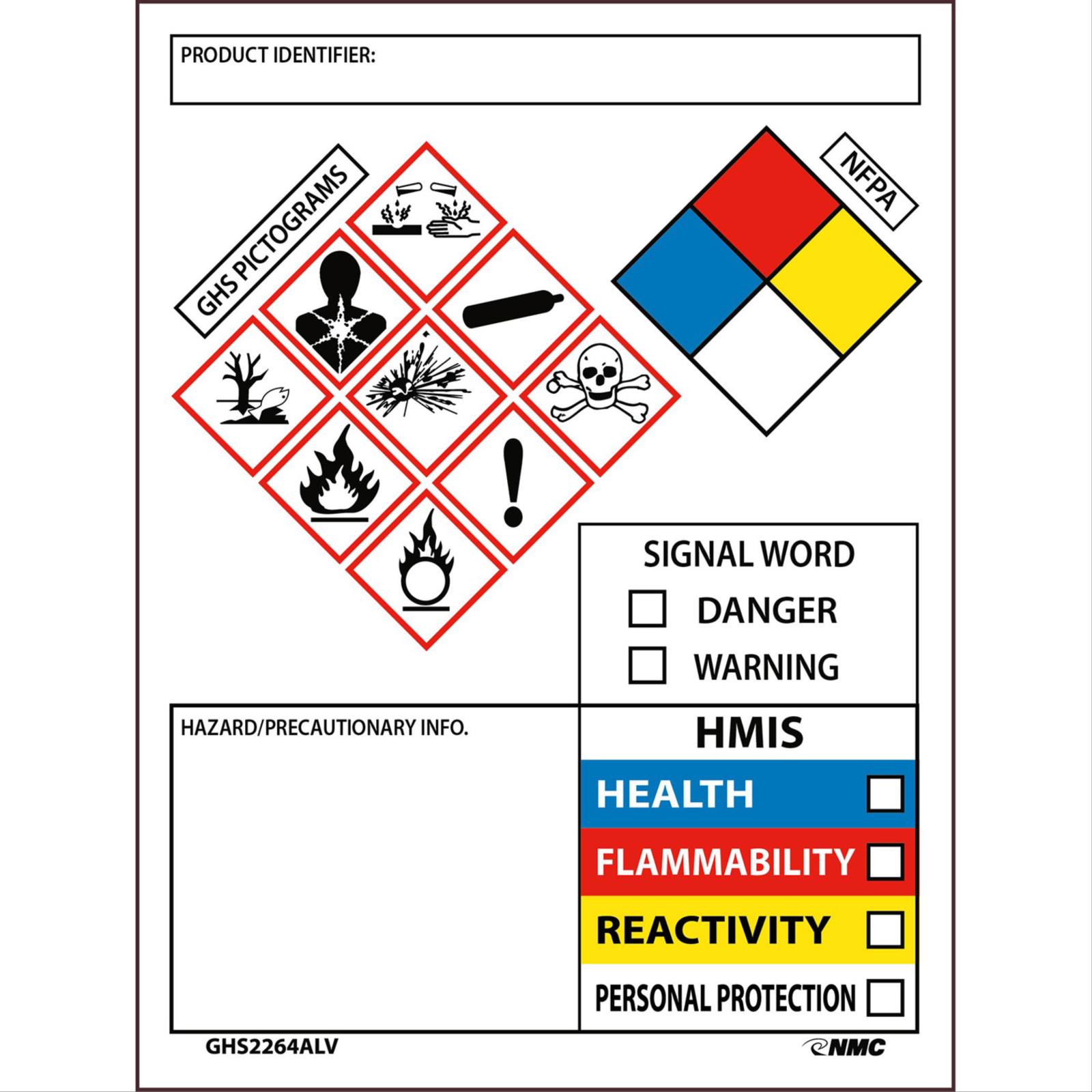 Safety Products Inc - GHS Secondary Containment Labels - With Regard To Hmis Label Template