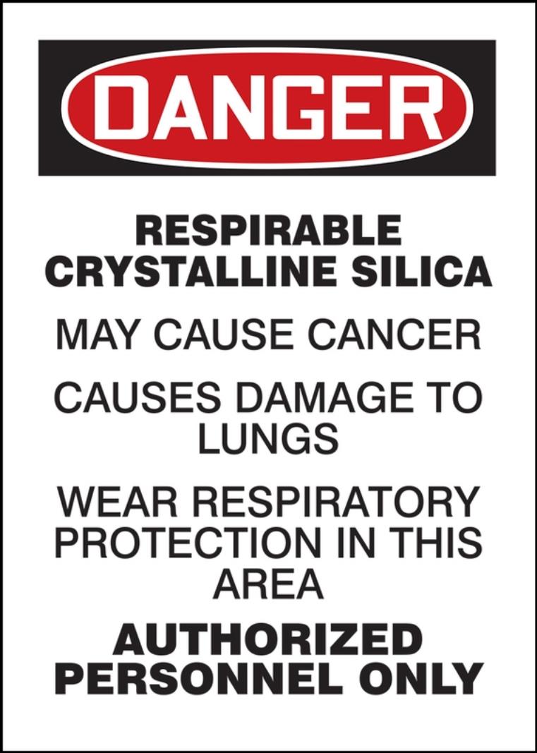 Safety Products Inc - OSHA Danger Safety Labels, Respirable Crystalline ...