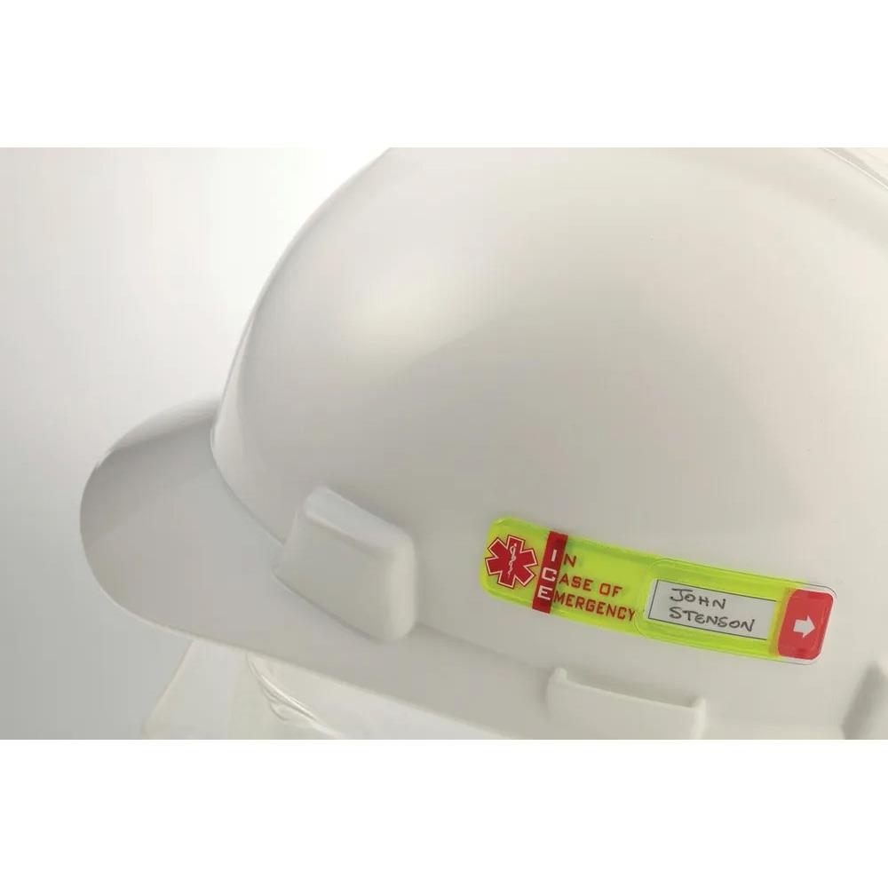 Worker Emergency ID Hard Hat Label, Waterproof