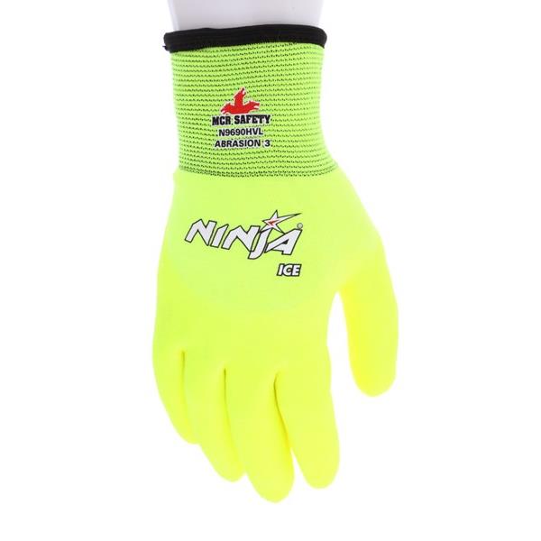 Ninja® Ice, 15 Gauge Nylon Shell, Palm Coated,  Hi-Vis Gloves