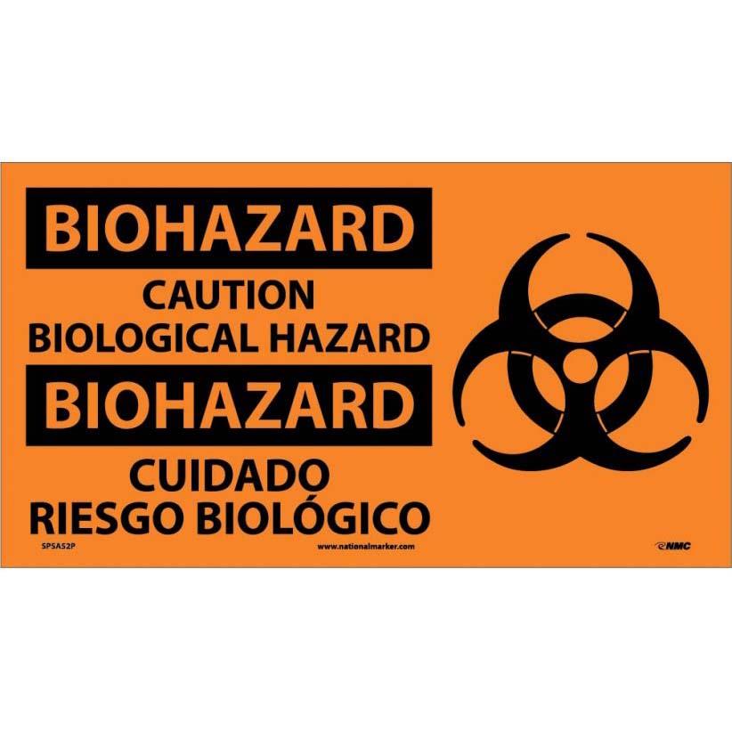 Biohazard Caution Biological Hazard Sign, Bilingual