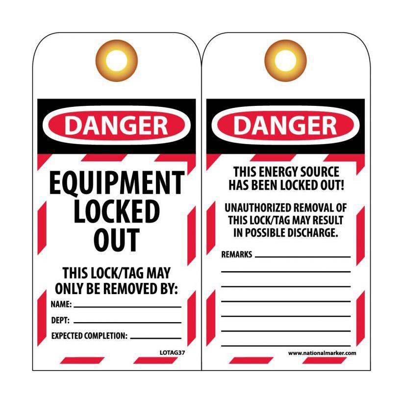 Lockout Tags, Equipment Locked Out