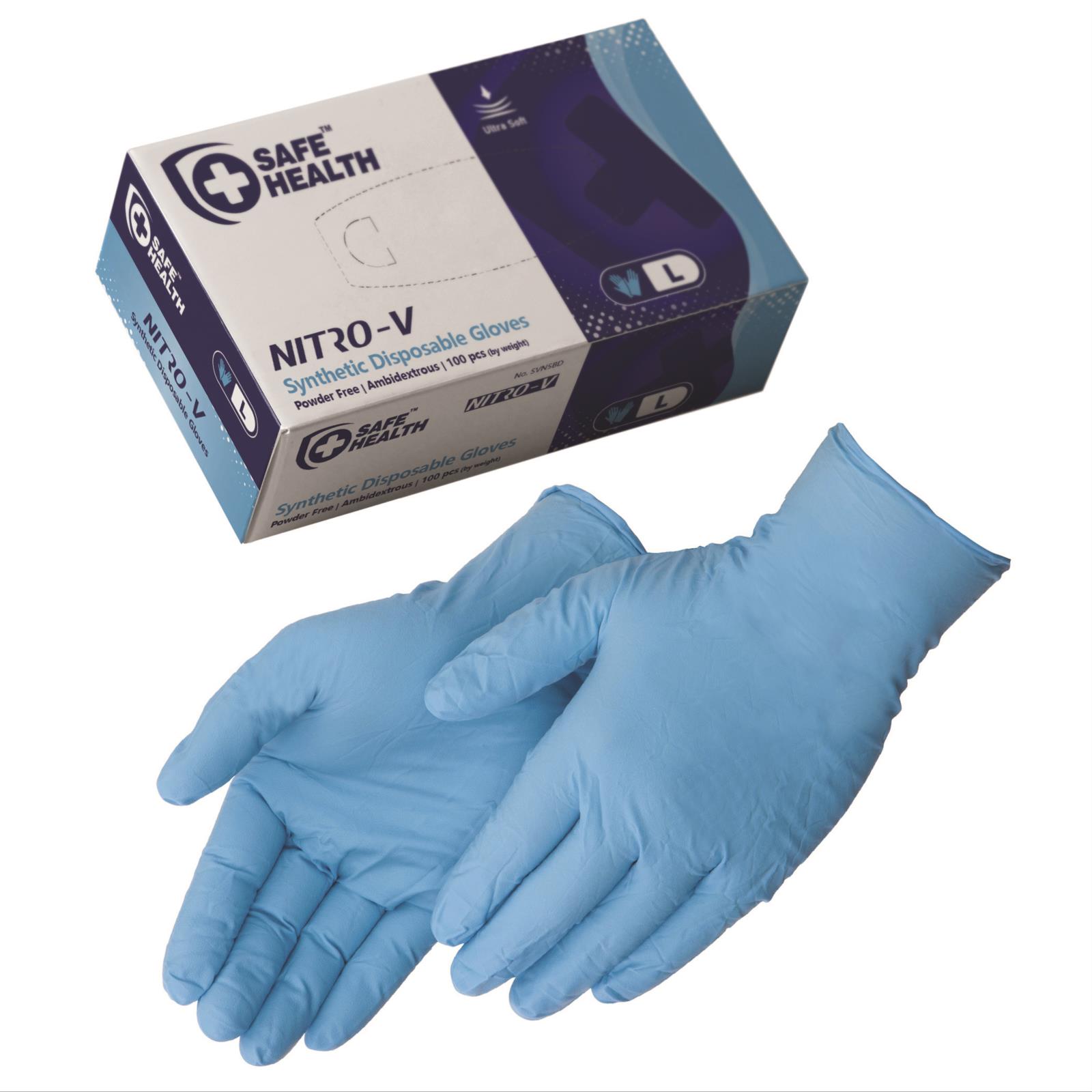 Safe™ Health Nitro-V, Synthetic Disposable Gloves
