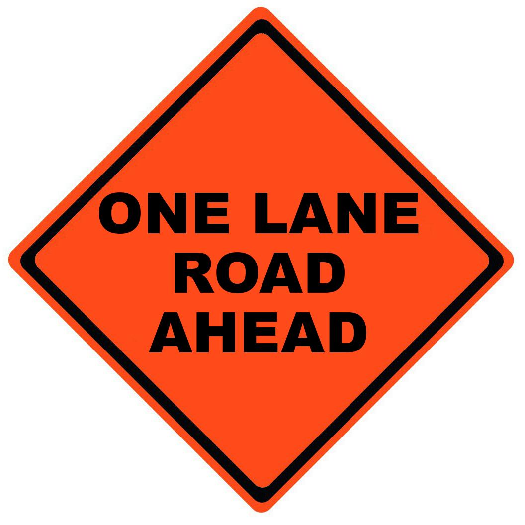 One Lane Road Ahead Roll Up Work Zone Signs